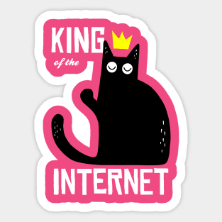 funny cat – Cat is the king of the Internet (pink variant) Sticker